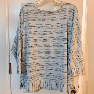 Weekends by Chico’s- Size 3 - Women's Blue Striped Top